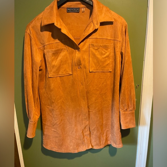 Burnt Orange Suede Flannel - Picture 1 of 4